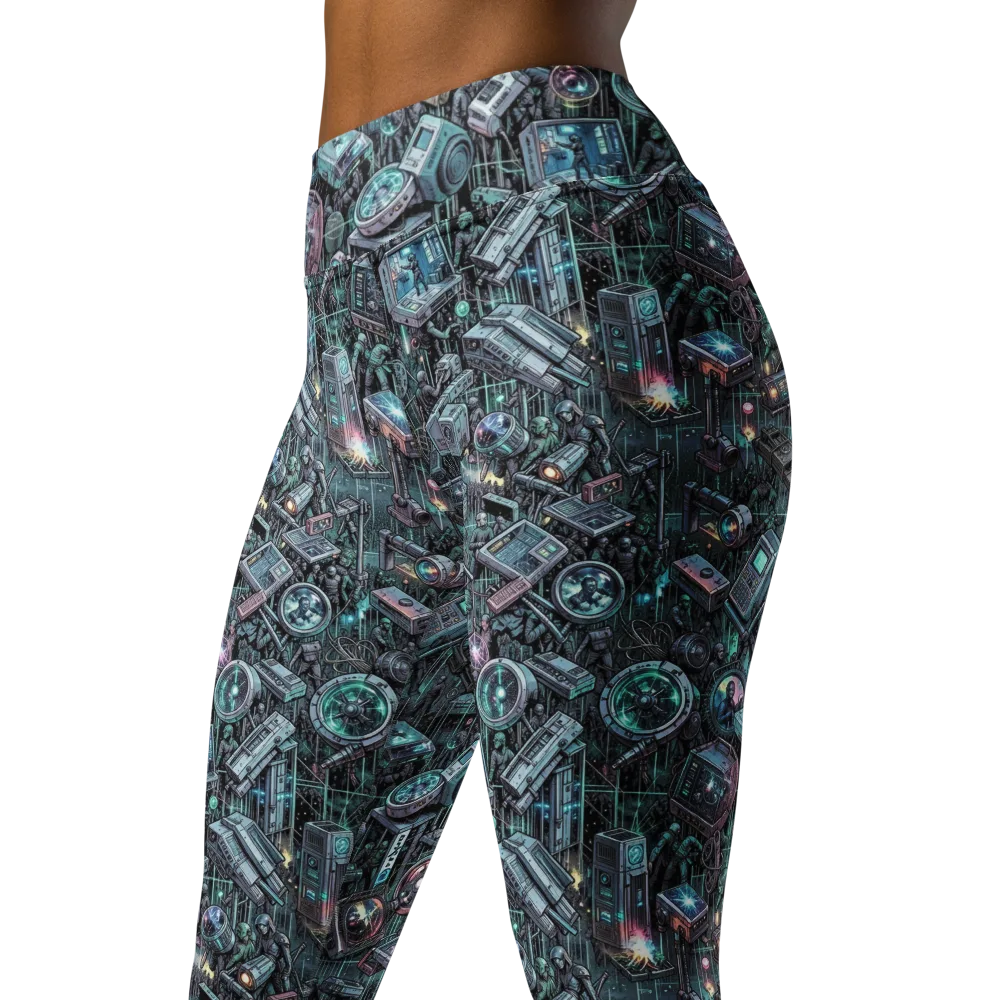 Machine Orchard on Yoga Leggings — Left Front