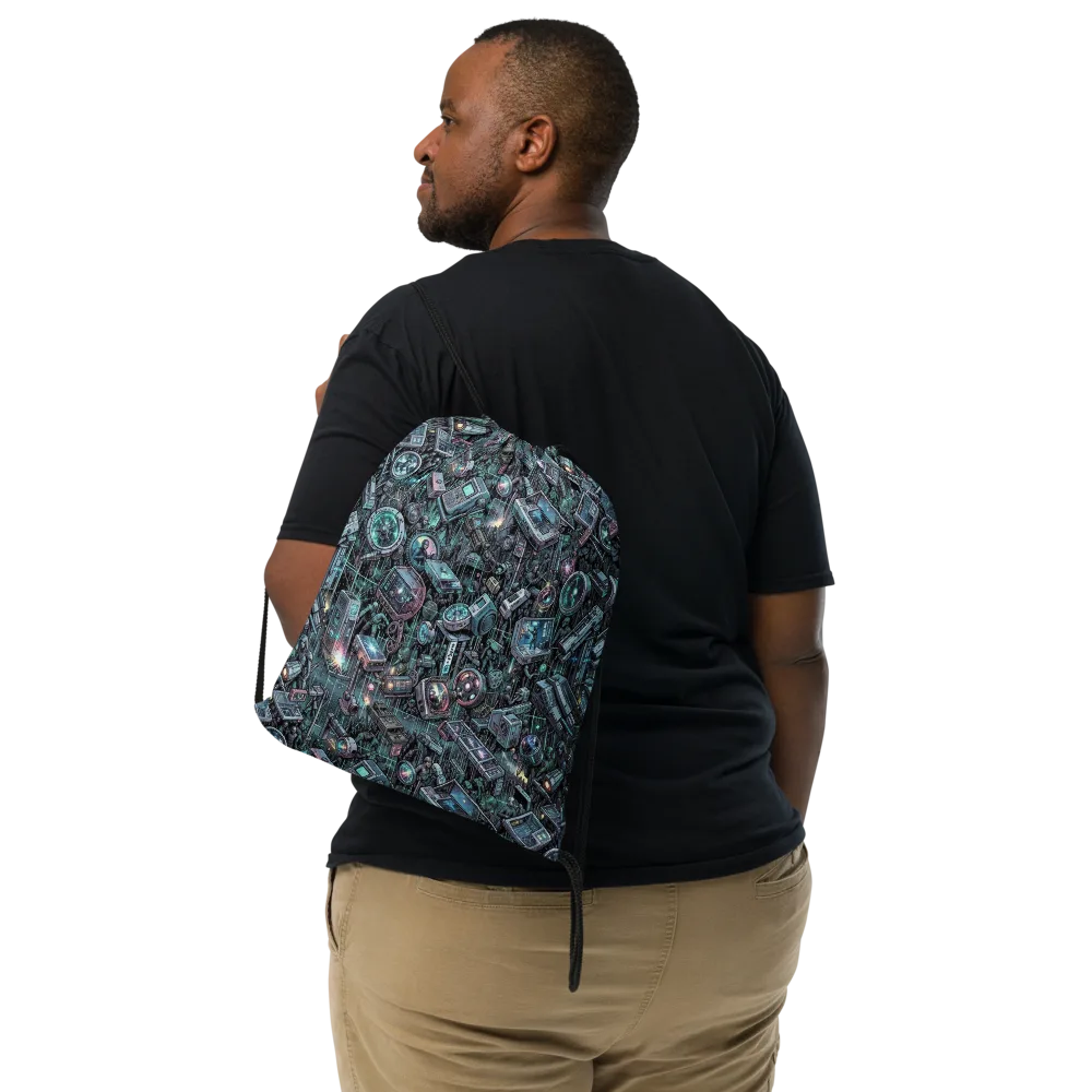 Machine Orchard on Drawstring Bag — Front