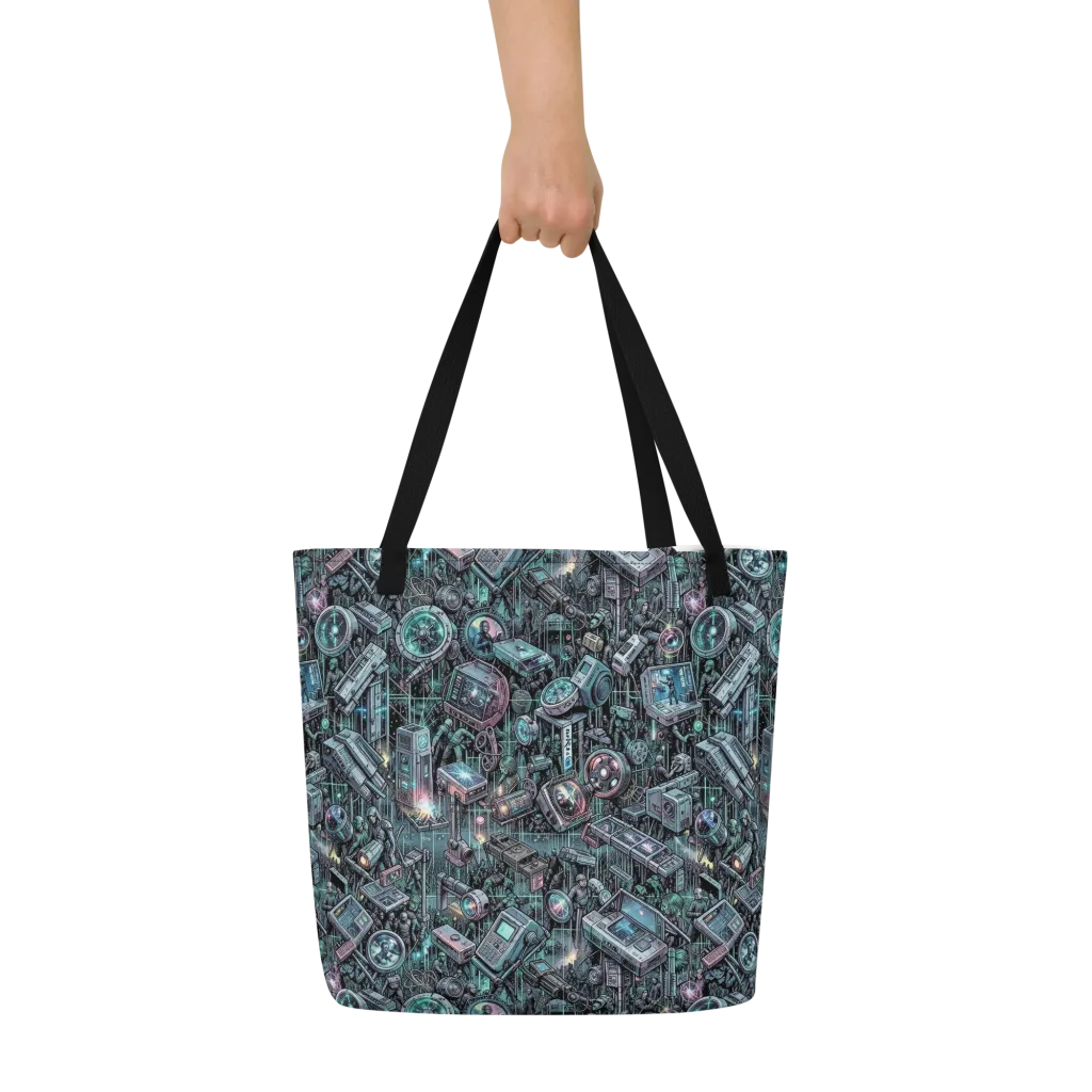 Machine Orchard on Large Tote Bag W/ Pocket — Front
