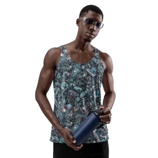 Machine Orchard on a Men's Tank Top