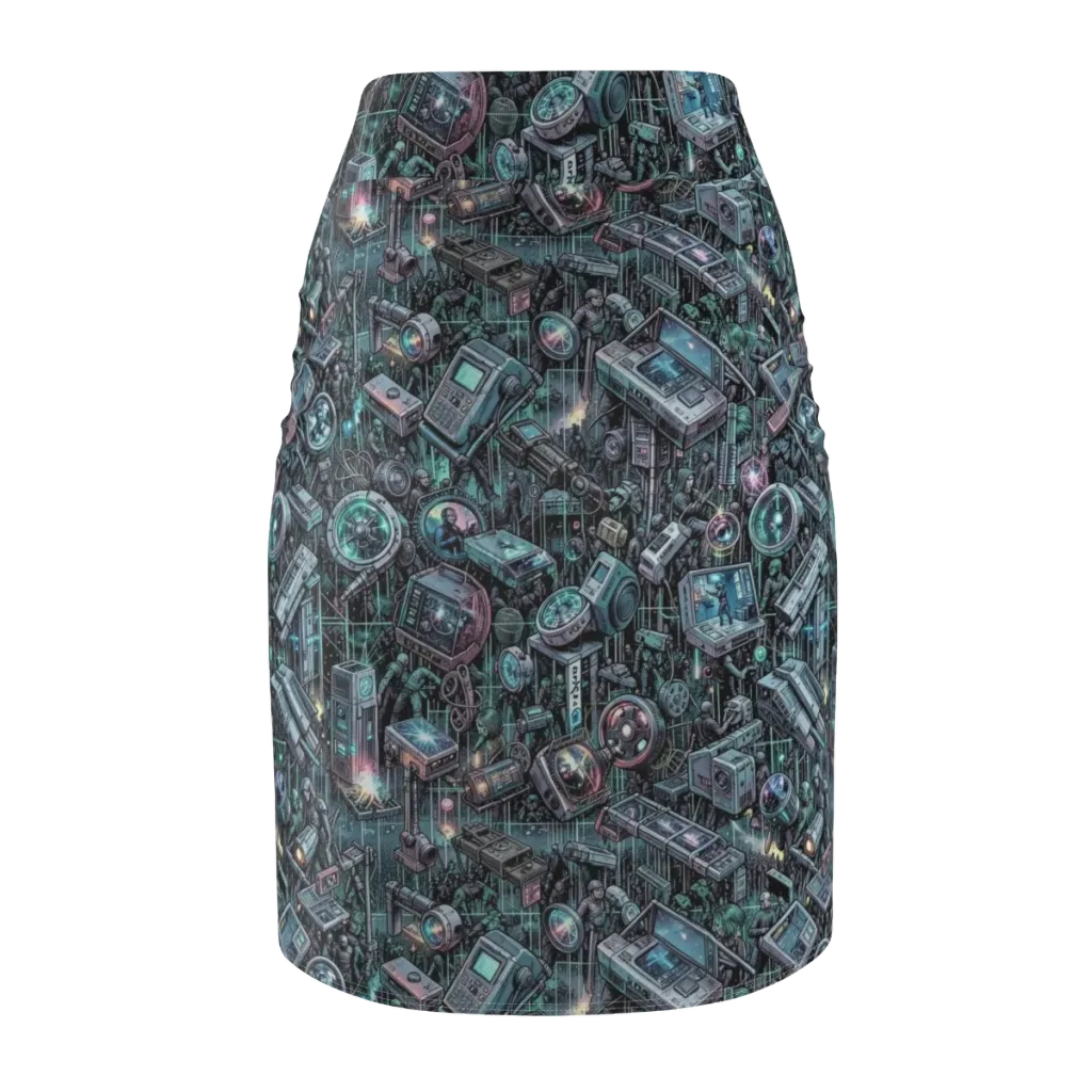 Machine Orchard on Pencil Skirt — Back