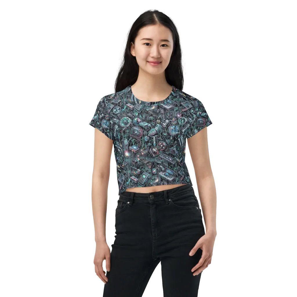 Machine Orchard on Crop Tee — Front