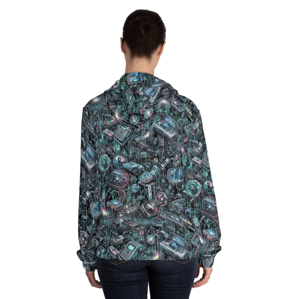 Machine Orchard on Women's Full-Zip Hoodie — Back On Person