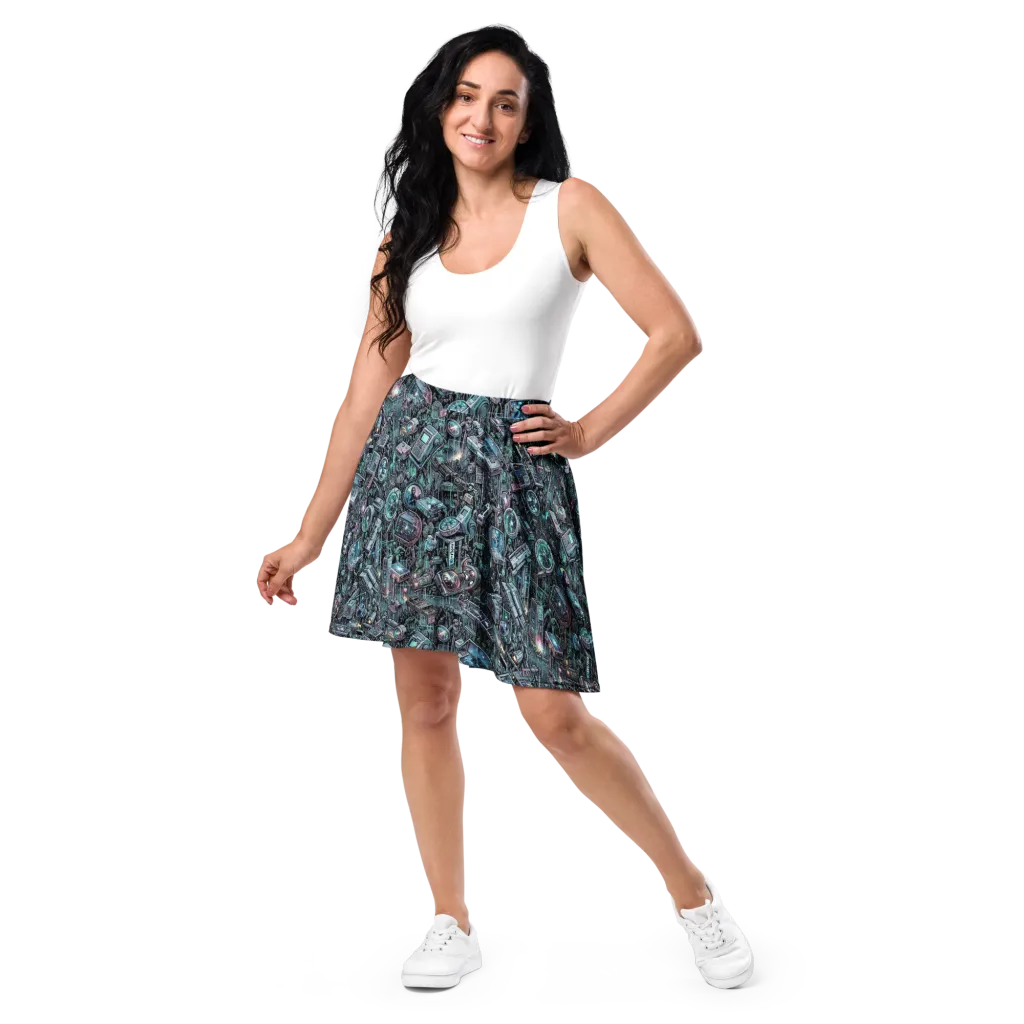Machine Orchard on Skater Skirt — Front