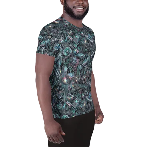Machine Orchard on a Men's Athletic T-Shirt