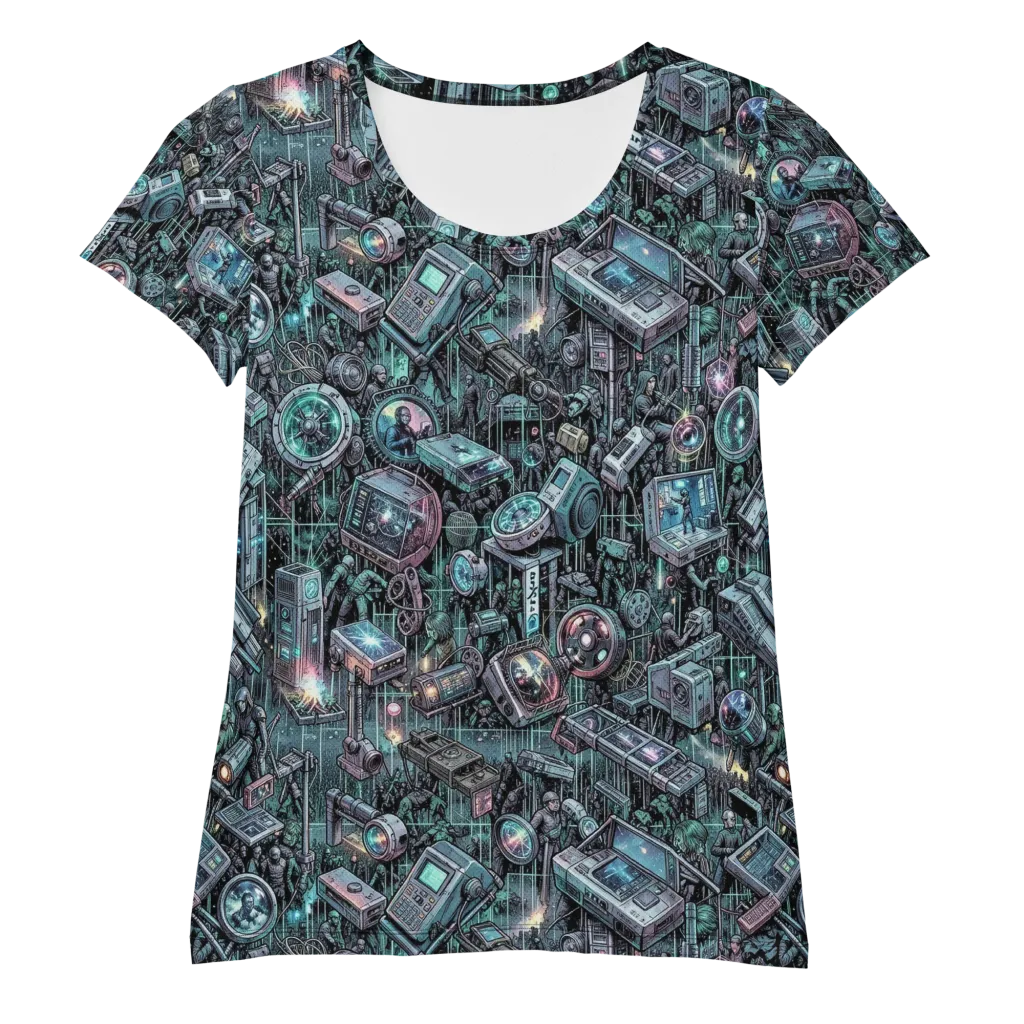 Machine Orchard on Women's Athletic T-Shirt — Front
