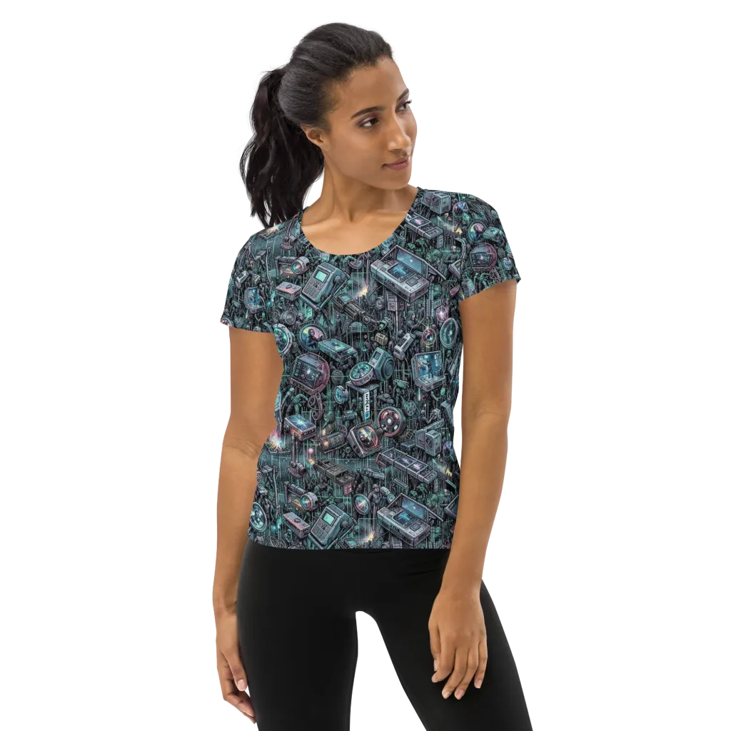 Machine Orchard on Women's Athletic T-Shirt — Front
