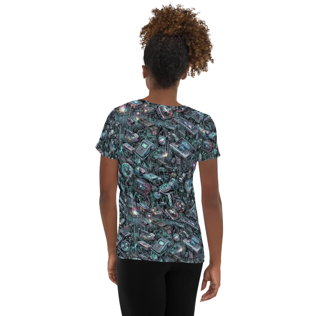 Machine Orchard on Women's Athletic T-Shirt — Back