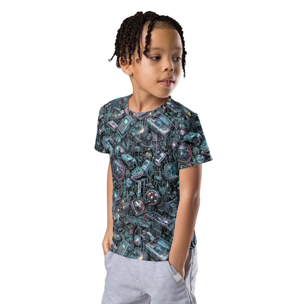 Machine Orchard on Kids Crew Neck T-Shirt — Left Front