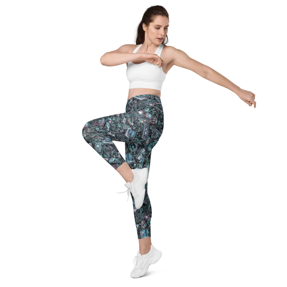 Machine Orchard on Leggings with Pockets — Left Front