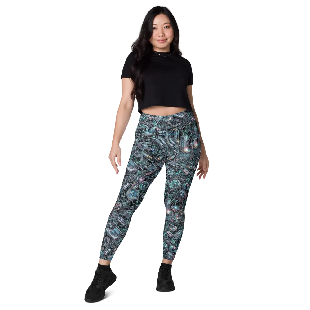 Machine Orchard on Leggings with Pockets — Front