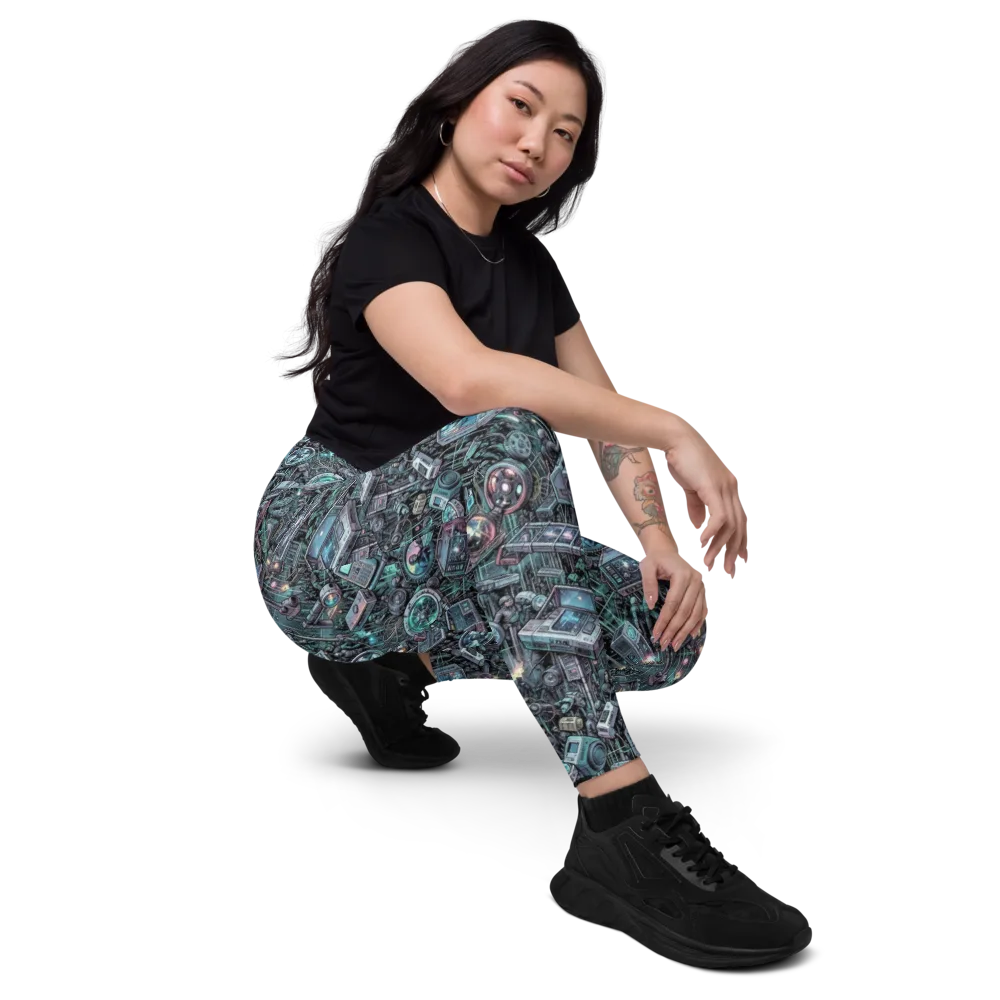 Machine Orchard on Leggings with Pockets — Right Front
