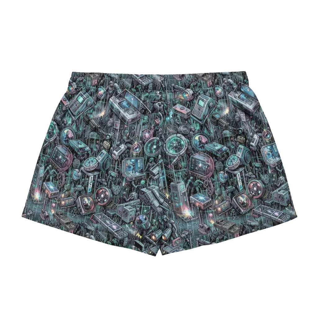 Machine Orchard on Women's Pajama Shorts — Back