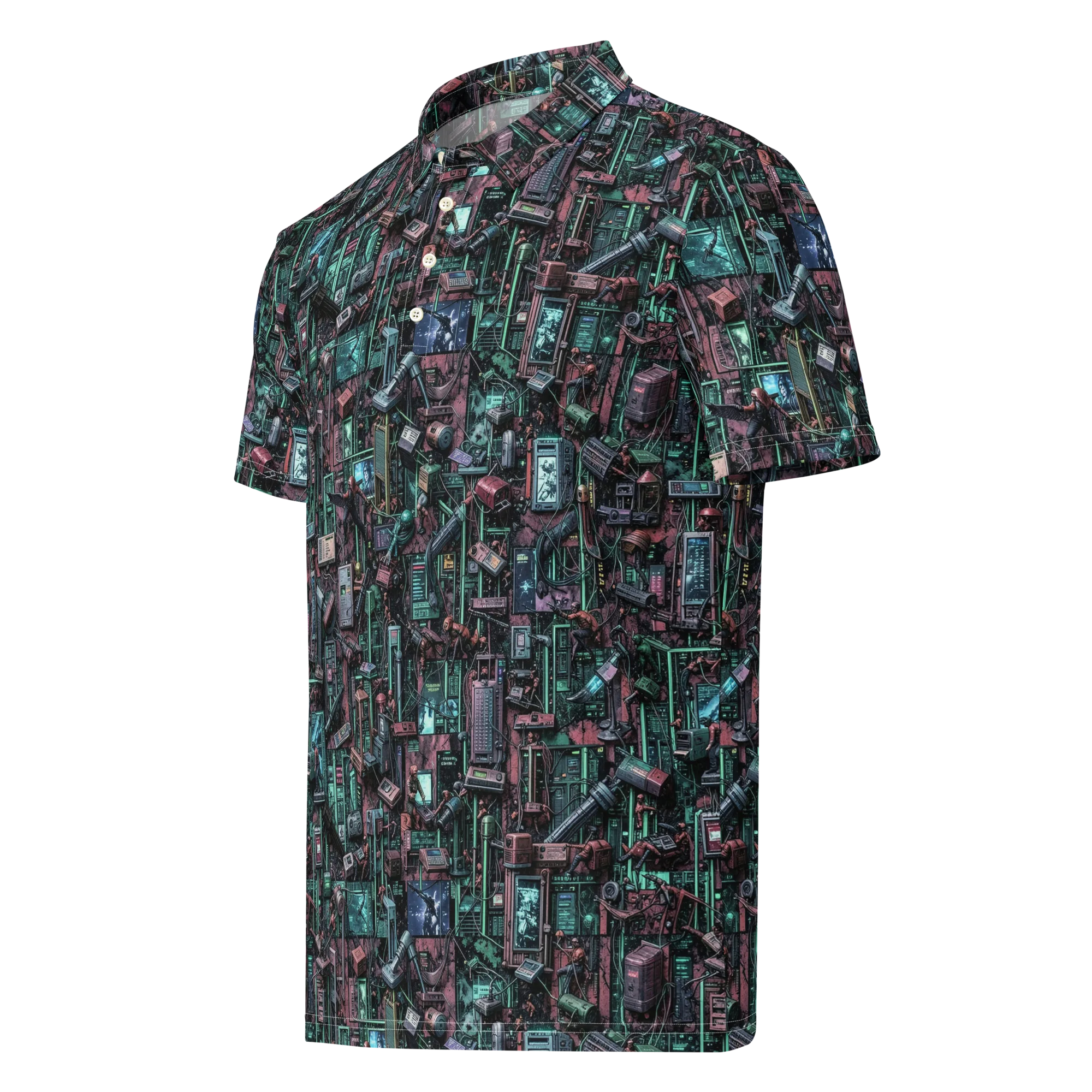 Circuit Coven on Men's Slim Fit Polo Shirt — Left Front