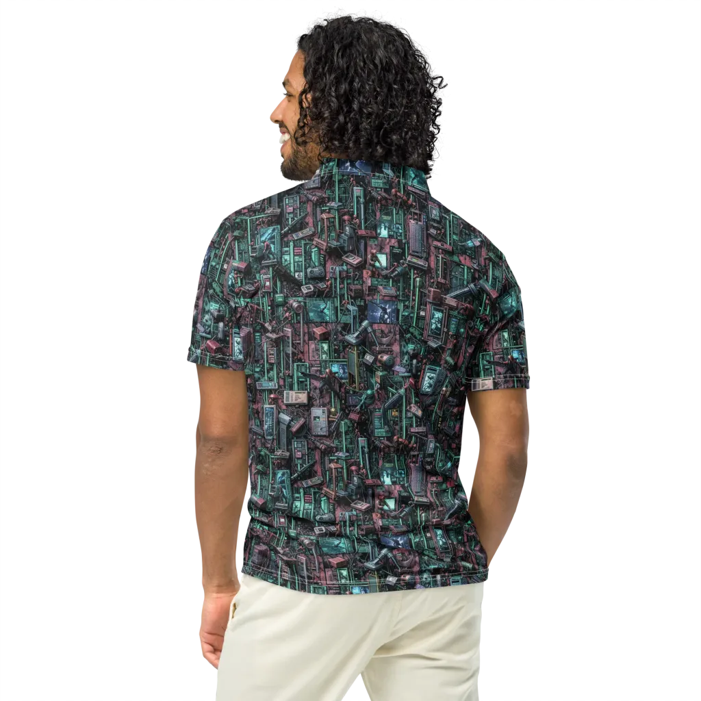 Circuit Coven on Men's Slim Fit Polo Shirt — Back