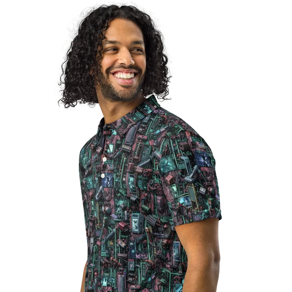 Circuit Coven on Men's Slim Fit Polo Shirt — Left Front