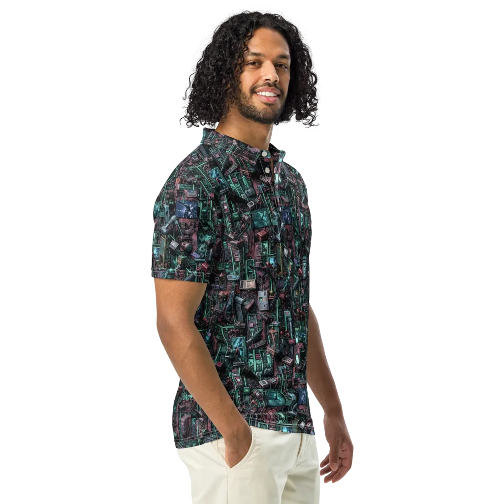 Circuit Coven on Men's Slim Fit Polo Shirt — Right Front
