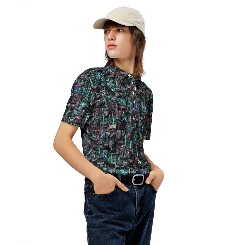 Circuit Coven on Men's Slim Fit Polo Shirt — Right Front