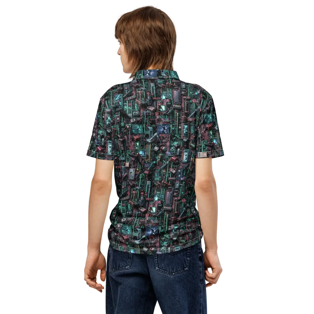 Circuit Coven on Men's Slim Fit Polo Shirt — Back
