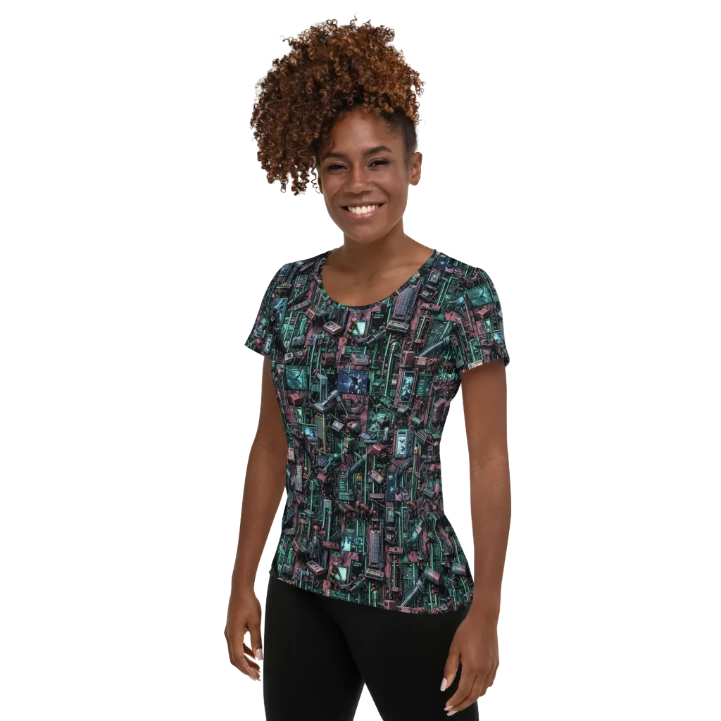 Circuit Coven on Women's Athletic T-Shirt — Left