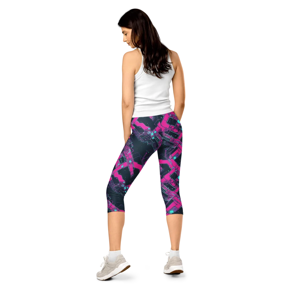 Pink Protocol on Capri Leggings — Back