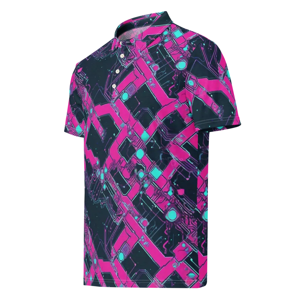 Pink Protocol on Men's Slim Fit Polo Shirt — Left Front