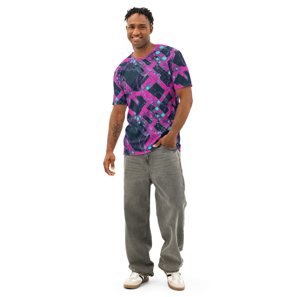 Pink Protocol on Men's Cotton Crew Neck T-Shirt — Front