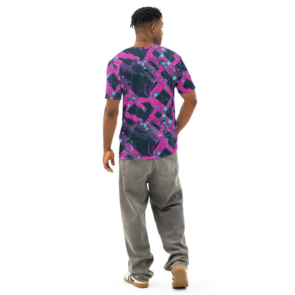 Pink Protocol on Men's Cotton Crew Neck T-Shirt — Back
