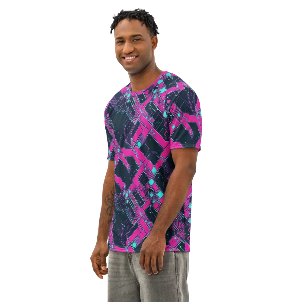 Pink Protocol on Men's Cotton Crew Neck T-Shirt — Left Front