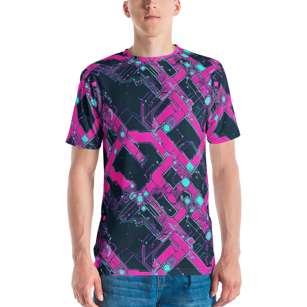 Pink Protocol on Men's Crew Neck T-Shirt — Front