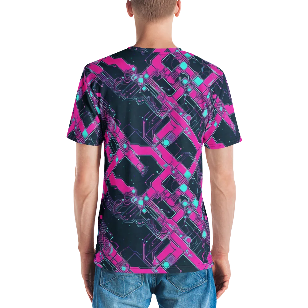 Pink Protocol on Men's Crew Neck T-Shirt — Back