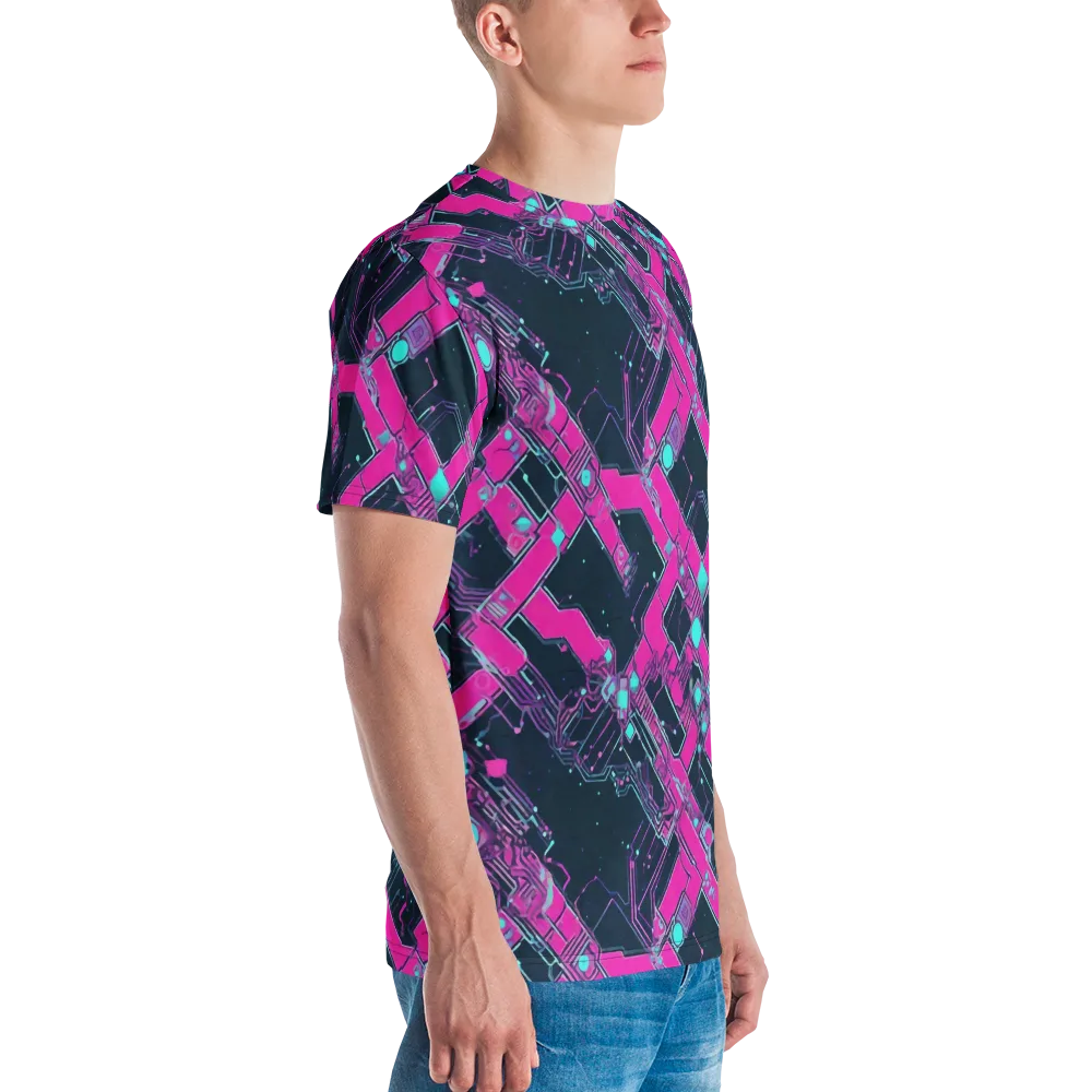 Pink Protocol on Men's Crew Neck T-Shirt — Right