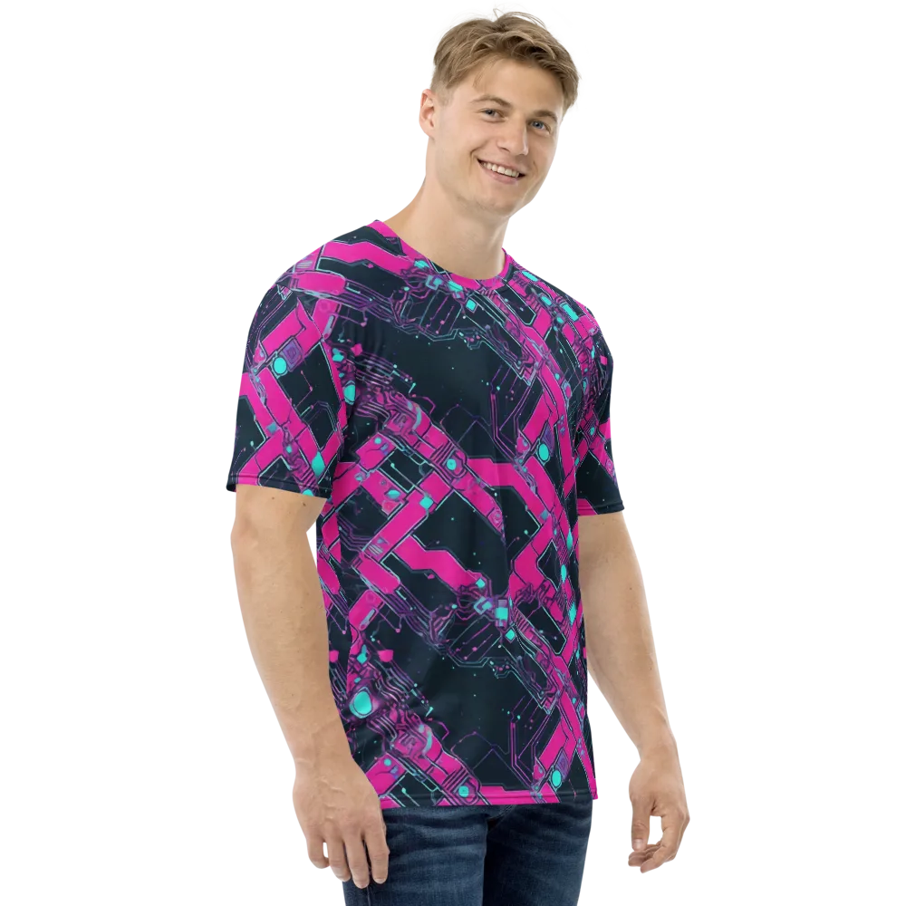 Pink Protocol on Men's Crew Neck T-Shirt — Right