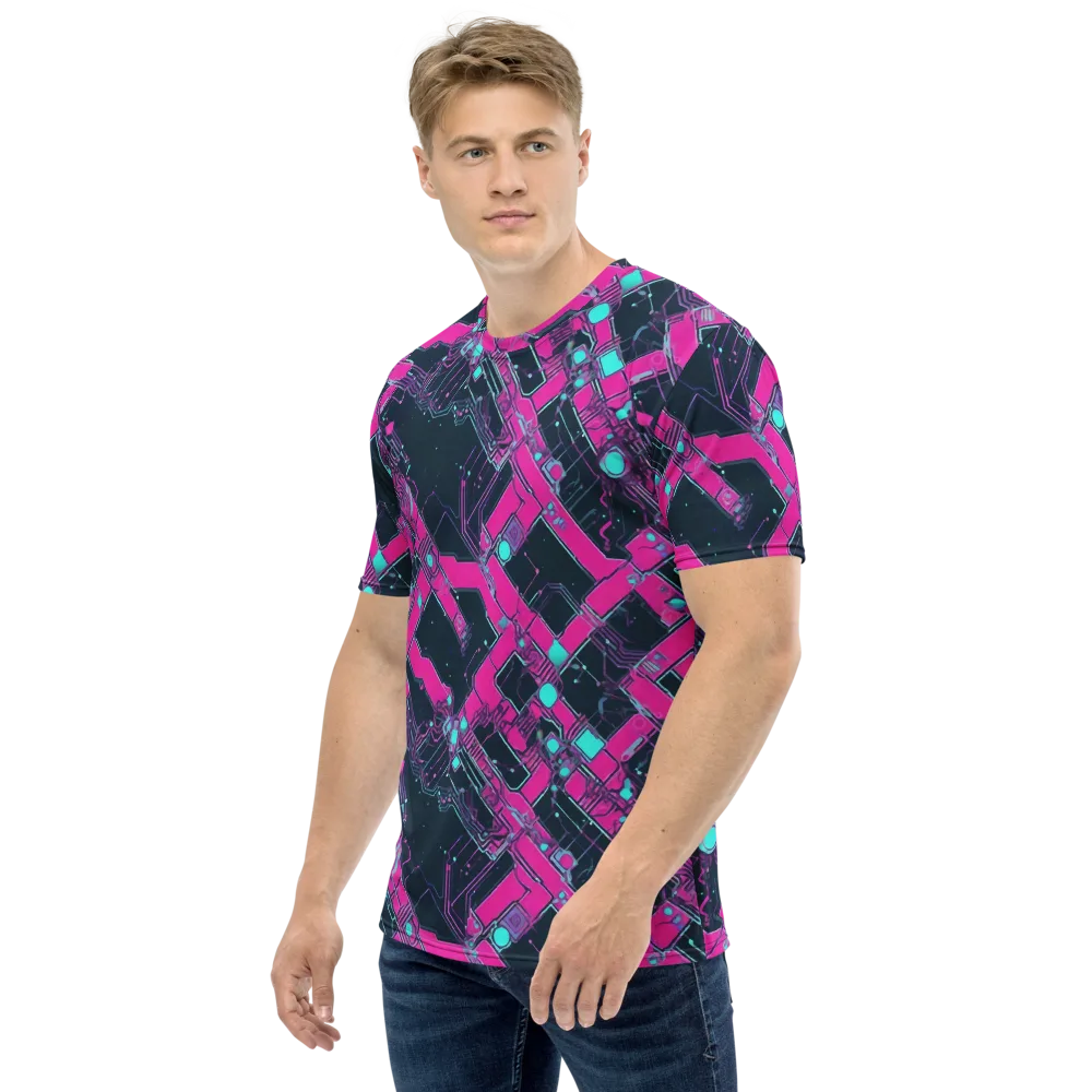 Pink Protocol on Men's Crew Neck T-Shirt — Left