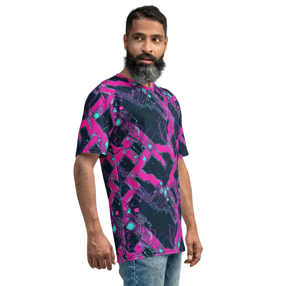 Pink Protocol on Men's Crew Neck T-Shirt — Right