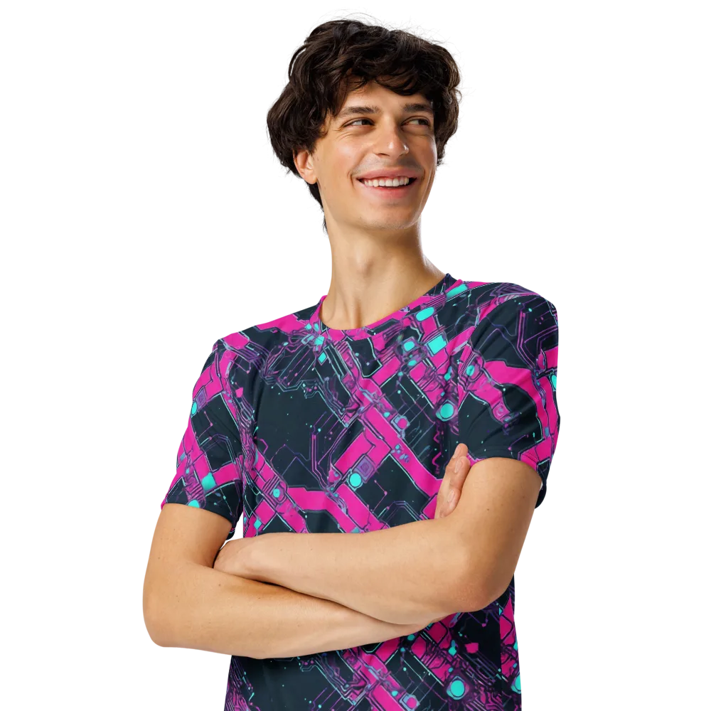Pink Protocol on Men's Crew Neck T-Shirt — Left Front