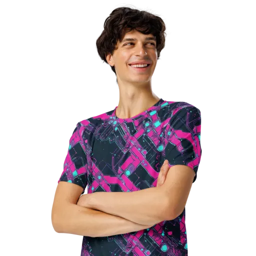 Pink Protocol on a Men's Crew Neck T-Shirt