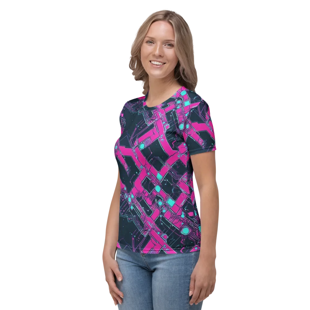 Pink Protocol on Women's Crew Neck T-Shirt — Left