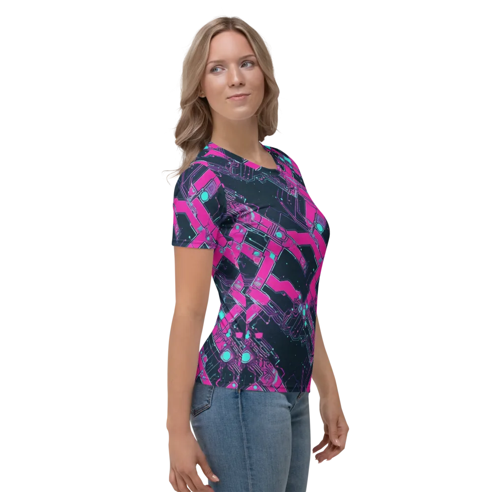 Pink Protocol on Women's Crew Neck T-Shirt — Right