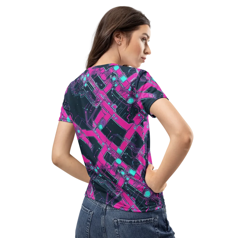 Pink Protocol on Women's Crew Neck T-Shirt — Back