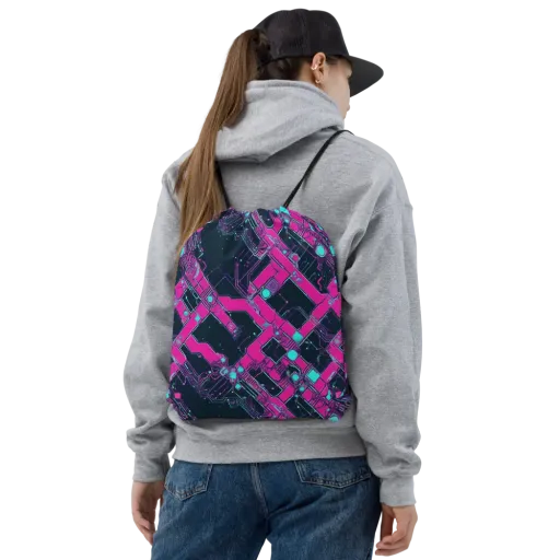 Pink Protocol on a Drawstring Bag