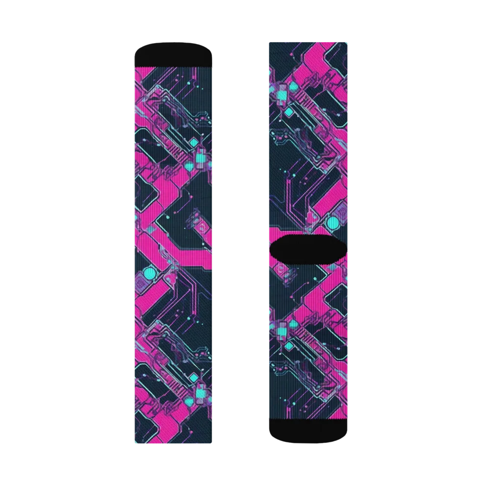 Pink Protocol on Socks — Left Sock