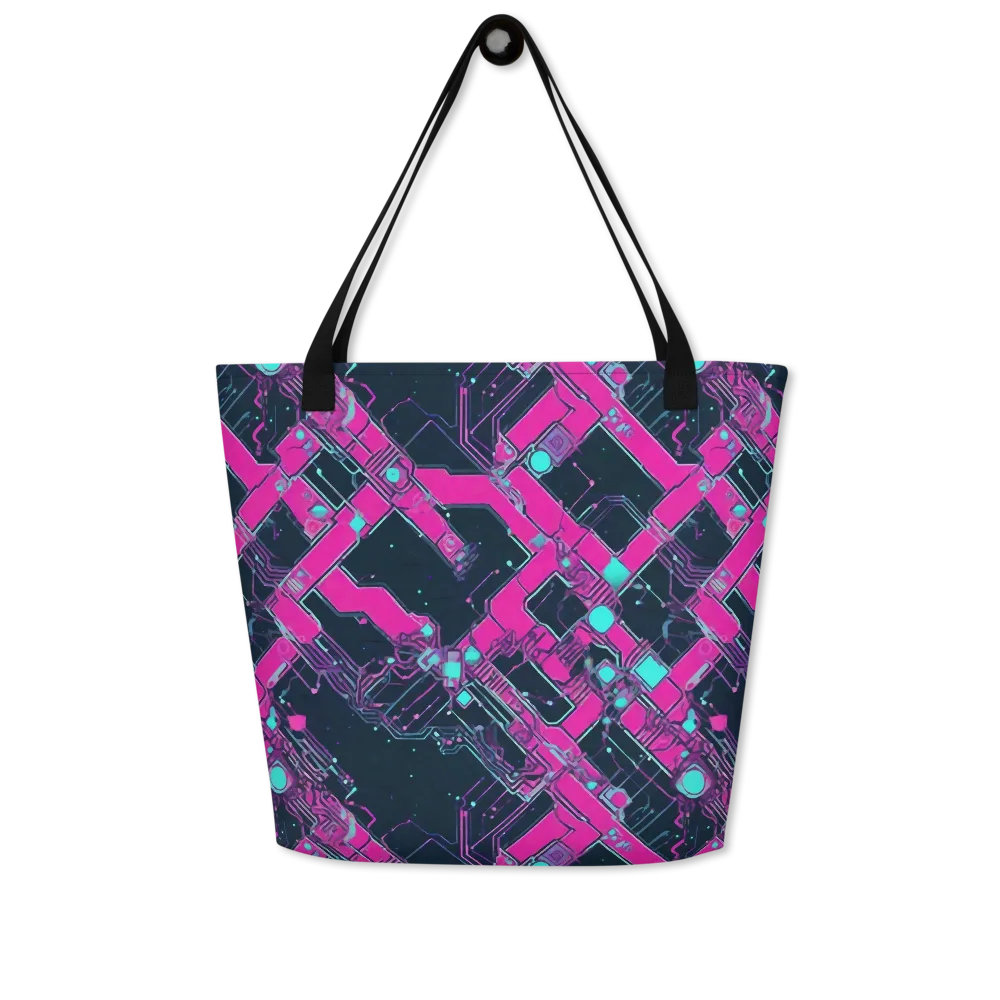Pink Protocol on Large Tote Bag W/ Pocket — Front