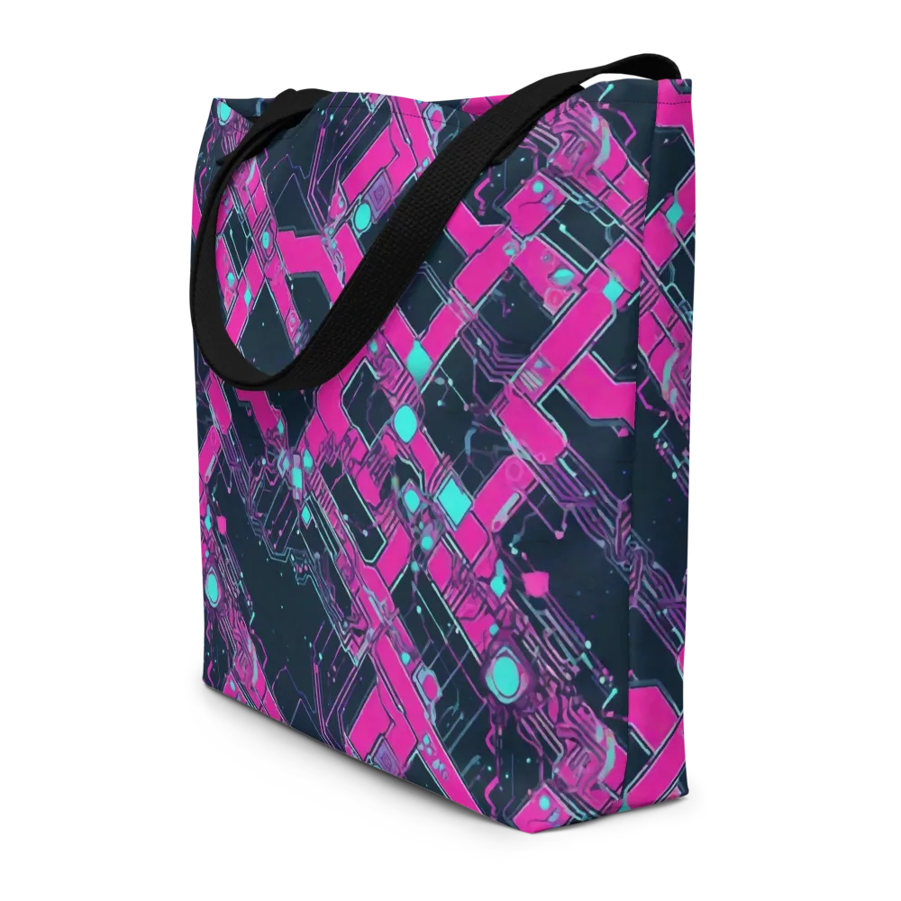 Pink Protocol on Large Tote Bag W/ Pocket — Front