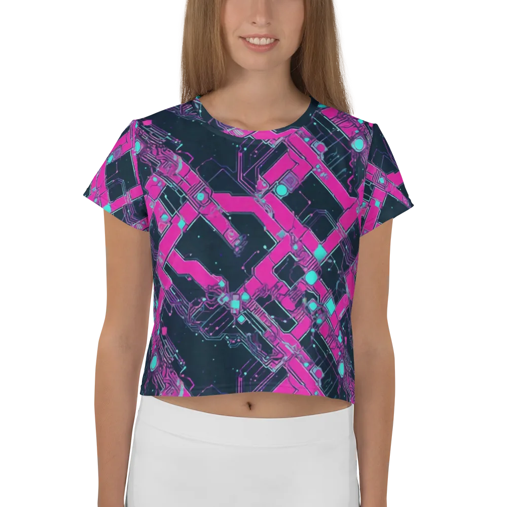 Pink Protocol on Crop Tee — Front