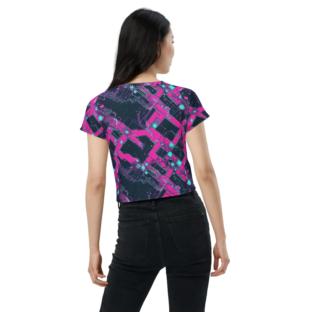 Pink Protocol on Crop Tee — Back