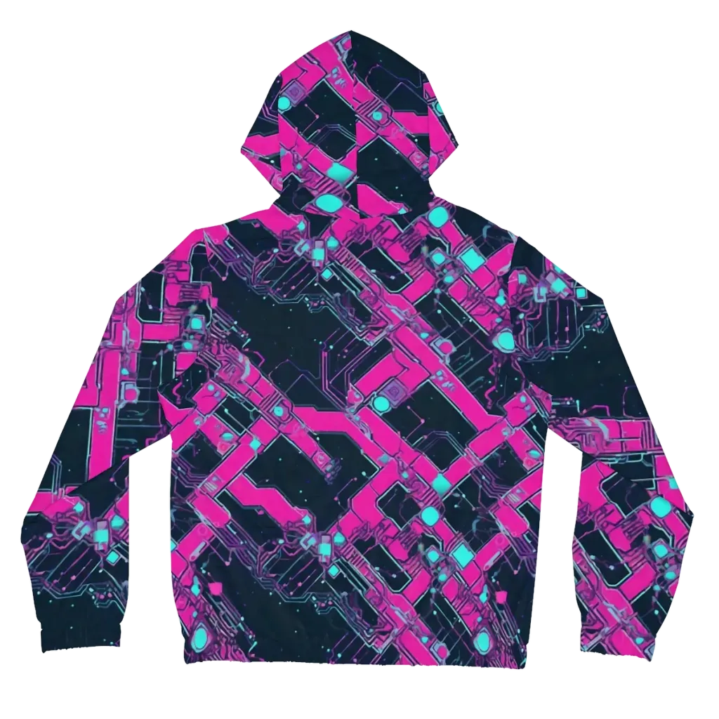 Pink Protocol on Women's Full-Zip Hoodie — Back