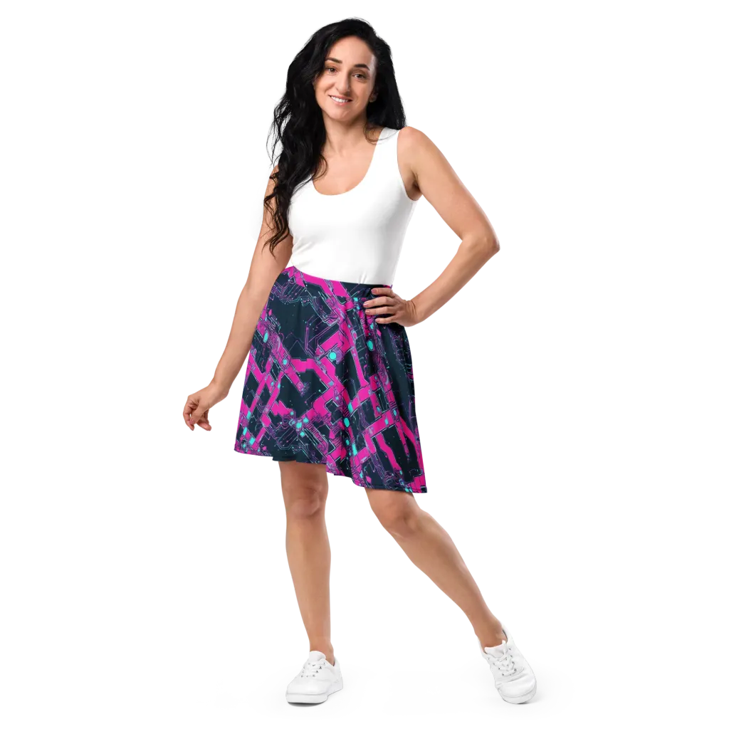Pink Protocol on Skater Skirt — Front
