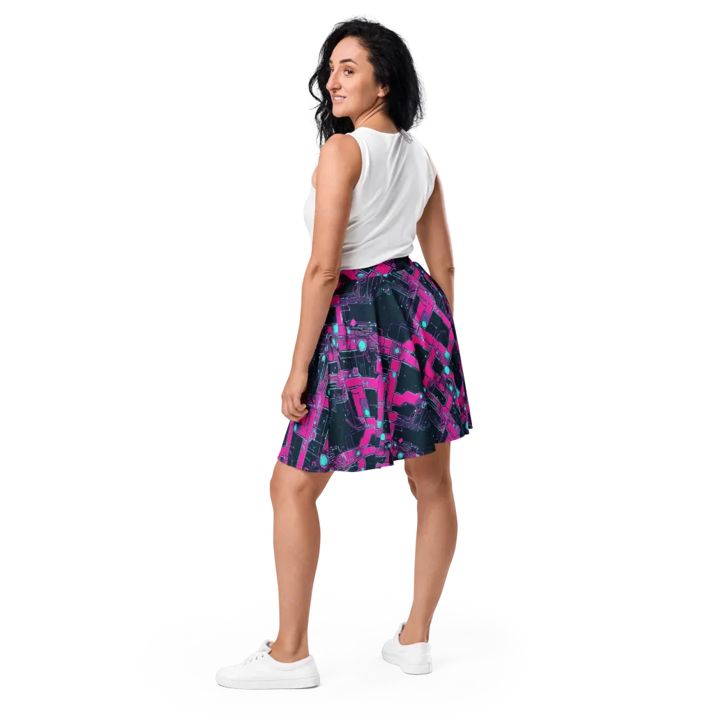 Pink Protocol on Skater Skirt — Back