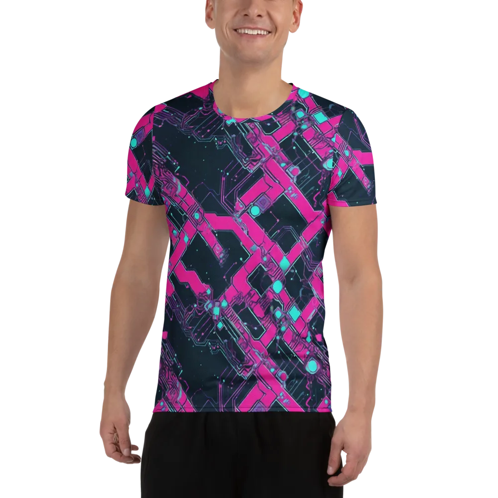 Pink Protocol on Men's Athletic T-Shirt — Front